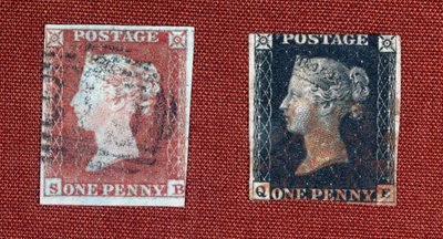 Penny Black and Penny Red, 1850 by English Photographer